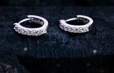 925 Sterling Silver Earrings luxury 10mm Circle Zircon